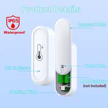 IP65 WiFi Smart Temperature And Humidity Sensor Waterproof Smart Thermometer Hygrometer For Smart Home APP Remote Control Compatible With Tuya SmartLife Alexa - View 5