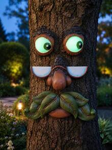 趣味樹臉裝飾品 螢光發光花園擺飾 樹脂森林之靈雕塑 戶外庭院裝飾 露台樹幹裝飾 仙女花園禮物 入伙後院草坪裝飾 壁飾 花園戶外裝飾 花園用品 花園雕像 - B - 查看 6