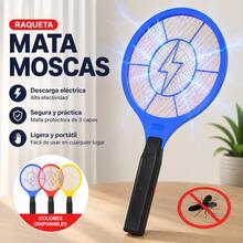 Raqueta Eléctrica Recargable Mata Moscas Y Mosquitos - Multicolor - Ver 1
