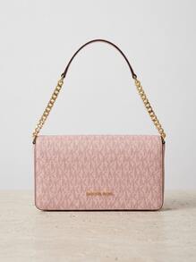 Michael Kors Coated Canvas Women's Crossbody Bag Signature Multi Color Adjustable Strap 35F5GTVC8V-7278 Back To School Work Commute Fall - POWDER BLUSH - View 1