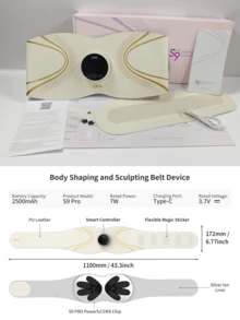 New 8-Mode EMS Shaping Slimming Belt, 16-Level Vibration & Heating Massage, 2500mAh Battery For Long Lasting Use, Abdominal Fat Burning, Shaping, Ladies Period Heating, Men & Women Waist Fat Burning Massage, Body Slimming Massager, Ideal Gift - 彩色 - 查看 11