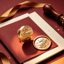 1pc Snowflake/Moon/Fox/Dragon/Happy Birthday/Crane/Leopard Brass Wax Seal Stamp Head (Handle Not Included) Suitable For Wedding Party Invitation Envelopes Cards Gift Packaging - Single Piece - View 4