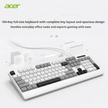 Acer 有線鍵盤 單鍵盤 加長手托 人體工學 104鍵全尺寸26鍵無衝 打字辦公遊戲 桌上型電腦筆記本 - 查看 4