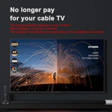 2026 高畫質電視天線 室內使用 - 180 英里長距離接收，1080P 與 4K 超高清，支持 HDTV、DVB-T2、DTMB、ATSC、ISDB-T、DAB/FM，耐用結構 - 黑色 - 查看 7