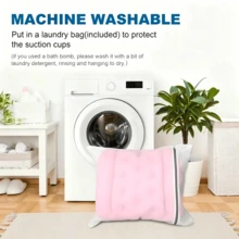 1pc Pink One-Piece Luxury Bathtub Cushion Pillow, Ergonomic Bath Headrest Provides Neck & Back Support, Skin-Friendly Swimsuit Material, Built With 5D Air Mesh And 160 Anti-Slip Suction Cups - Pink - View 9