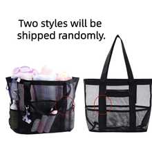 1pc Large Capacity Mesh Beach Bag, Sand-Proof Quick-Dry Multi-Pocket Beach Tote, Lightweight Foldable Swim Bag, Suitable For Family Vacation, Outdoor Travel, Pool Use, Toy Storage And Summer Essentials - Multicolor - View 8