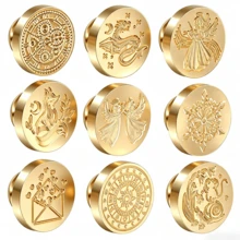 1pc Snowflake/Moon/Fox/Dragon/Happy Birthday/Crane/Leopard Brass Wax Seal Stamp Head (Handle Not Included) Suitable For Wedding Party Invitation Envelopes Cards Gift Packaging - Single Piece - View 2