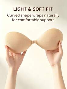 1/3 Pairs Silicone Adhesive Push-Up Bra, Invisible Strapless Sticky Bra, Backless Lift-Up Nipple Covers, Suitable For Wedding And Party Dresses - Multicolor - View 5