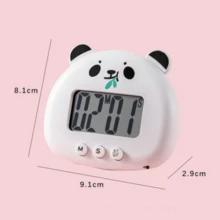 SOKANY Multifunctional Cartoon Timer, Forward And Reverse Countdown Function, Battery Powered (1 X AAA Battery), Large LCD Screen, Clock/Alarm Display Function, With Stand, Suitable For Learning And Work And Other Multiple Scenarios - Red Panda - View 3