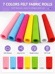 10pcs- Seven-Color Felt Fabric Rolls, Soft Non-Woven Felt Fabric, Easy To Cut, Used For Birthday Party Decoration, Gift Wrapping And DIY Wreath Crafts - Multicolor - View 5
