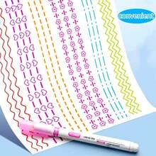 Pattern Curve Marker Pen, Cute Floral Outline Pen, Bullet Journal Border, Highlight, Decoration, Drawing Pen Set - Multiple Styles - View 8