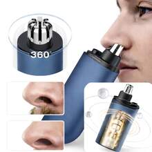 Nose, Ear, And Face Hair Trimmer/Epilator - Portable, Rechargeable Electric - azul - Ver 3