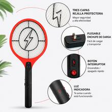 Raqueta Eléctrica Recargable Mata Moscas Y Mosquitos - Multicolor - Ver 4