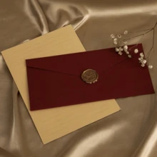20/50pcs Long Linen Envelope, Wedding Invitation, Western-Style Business Invitation,High-Grade Linen Envelope, Friend Gift Card, VIP Invitation, Thick Linen Envelope, Popular Greeting Card Envelopes For Halloween And Christmas, Invitation Card - A - View 4