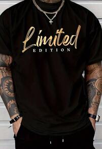 Camisetas para hombre, talla pequeña, edición limitada en dorado, entrega local rápida - Negro - Ver 1