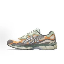 ASICS Gel-NYC Sneakers - Authentic Unisex Retro Lifestyle Running Shoes | Viral 2026 Sportstyle Urban Trainers | Premium Gel Technology Cushioning | Durable Suede & Mesh Performance Footwear | Classic Comfort Daily Sneakers - Grey Orange Green - 查看 1