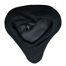 1pc Oversized Bicycle Silicone Seat Cover, Thickened Mountain/Electric Bike Saddle Cushion - Black - View 6