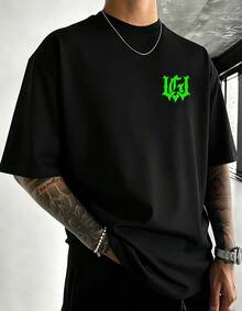T-Shirt mit Rap-Muster für Herren, hochwertige Harajuku Pop-Musik und Hip-Hop T-Shirt, atmungsaktiver und leichter Streetwear-Freizeitstil, neues T-Shirt 2026 - Schwarz - Übersicht 3
