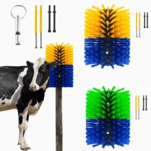 Livestock Scratch Brush Set, Horse Scraper, Full Body Massage Brush Set, Suitable For Feeding Horses, Cows, And Goats, Relieves Back Itching For Livestock, Horse Itch Relief Massager, Can Be Installed On Trees, Fences, And Posts - Yellow and Blue Horse Brush Set (Assembly Accessories Included) - View 11