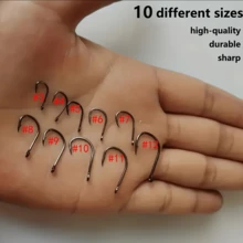 100/200/300/400/500pcs Of Circular Fishing Hook Set, Fishing Gear Accessories - Black - View 8