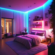 Acosh Neon 臥室 LED 燈條,3.28英尺(1 捲)至 98.42英尺(2 捲)RGB LED 燈條,附 44 鍵紅外線遙控器,5V USB LED 燈條,背膠式,可調色,臥室與派對裝飾 - RGB - 查看 8