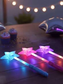 10-Pack LED Magic Wands, Colorful Neon Light Sticks, Plastic Flashing Heart Wands For Graduation Parties - RF1 Estrela - Surtido - Ver 1