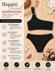 Biquíni Feminino Um Ombro Só com Fivela Costurada e Design Moderno - Pink - Visão 2