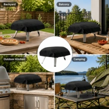 Pizza Oven Cover-2 Sizes Available, Heavyweight 300D Oxford Fabric(Black), The Bottom Features A Drawstring Design, Suitable For 12 Inch Pizza Oven, 16 Inch Pizza Oven, Pizza Oven, Pizza Oven Outdoor(Only The Protective Cover) - View 11