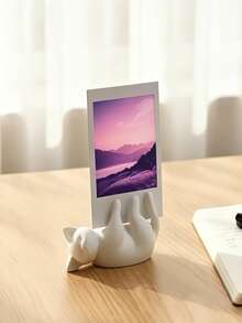 Cute Lazy Cat 3-Inch Photo Clip, Desktop Decor Photo Frame Holder, Healing White Cat Figurine, Bedroom Office Desktop Decoration - Multicolor - View 2