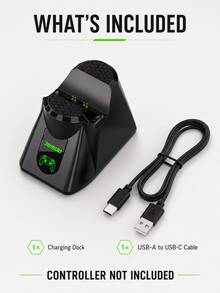 Cargador de mando de juego con chip de protección e indicador LED, base de carga, carga rápida de 2.5 horas, compatible con PlayStation 5 - Negro - Ver 9