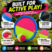 1 SET Kids Suction Cup Sticky Ball Toy, Children's Ball Game Toy, Beach Toy, Sticky Ball, 2 Paddles + 1 Ball Set, Multiple Colors, Indoor And Outdoor Play, Parent-Child Interactive Toy, Halloween, Christmas, Back To School Gift - Multicolor - View 3