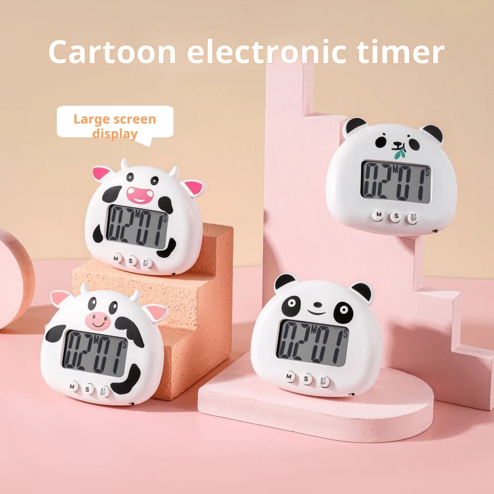 SOKANY Multifunctional Cartoon Timer, Forward And Reverse Countdown Function, Battery Powered (1 X AAA Battery), Large LCD Screen, Clock/Alarm Display Function, With Stand, Suitable For Learning And Work And Other Multiple Scenarios