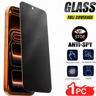 CASECOPS 1Pack Full Coverage Matte Privacy Screen Protector, Compatible With IPhone 17/17 E/17 Air/17 Pro/17 Pro Max/16/16 E/16 Plus/16 Pro/16 Pro Max/15/15 Plus/15 Pro/15 Pro Max/14/13/12/11/X/XS/XR/XS Max Series, 9H+ Hardness Tempered Glass, Full Coverage, Anti-Fingerprint, Anti-Scratch, Frosted Anti-Peeping Film