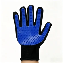 Universal Pet Grooming Silicone Gloves For Cats, Dogs, Long-Haired Rabbits, Five-Finger Design With Adjustable Wrist Strap, Soft Brushing, Bathing, Massage, Suitable For Short And Long Hair, Durable And Easy To Clean, Multi-Function Deshedding, Grooming And Cleaning Tool - Multicolor - View 8