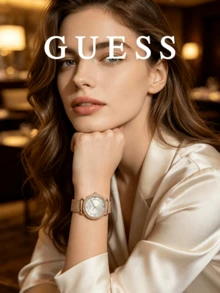 Guess Women's Elegant Mesh Band Watch Crystal Bezel Roman Numeral Dial For Wedding Guest Formal Gala Evening Party Romantic Anniversary Gift For Her - Rose Gold - View 3