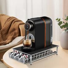 Porta capsule di caffè a strato singolo – scatola per capsule di caffè – contenitore per cassetti del caffè – base in ferro per macchina da caffè – contiene 60 capsule – superficie in gomma antiscivolo – 28 x 42 x 9,5 cm - Argento - Visualizzare 1