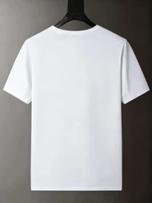 Minimal Tech Women's Oversized Cotton Crew Neck Tee, Saturn Star Texture Print Breathable Summer Top.Fast Local Delivery - 白色 - 查看 5