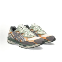 ASICS Gel-NYC Sneakers - Authentic Unisex Retro Lifestyle Running Shoes | Viral 2026 Sportstyle Urban Trainers | Premium Gel Technology Cushioning | Durable Suede & Mesh Performance Footwear | Classic Comfort Daily Sneakers - Grey Orange Green - 查看 3