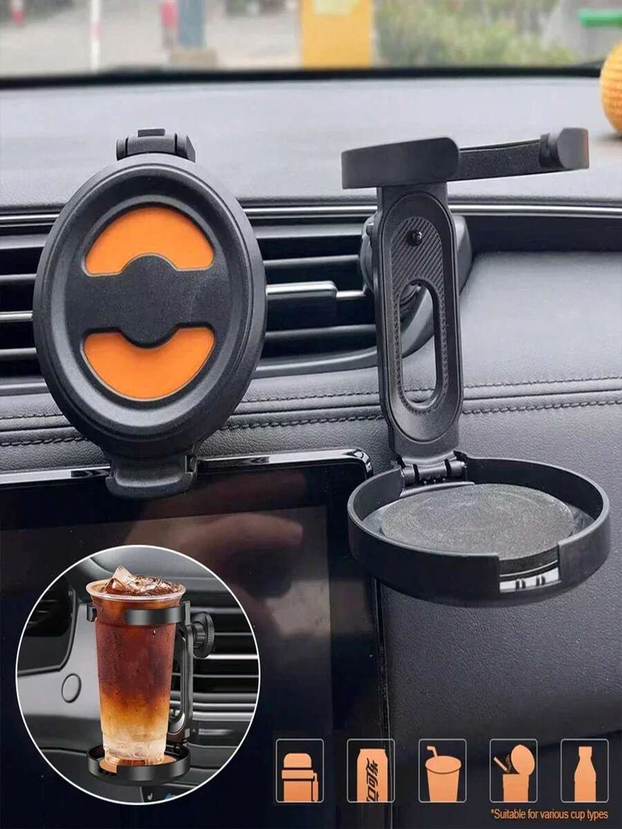 1pc Multi-Function Universal Car Air Vent Cup Holder, With Cup Tray, Car Cup Holder Installed On Air Vent, Ashtray Holder