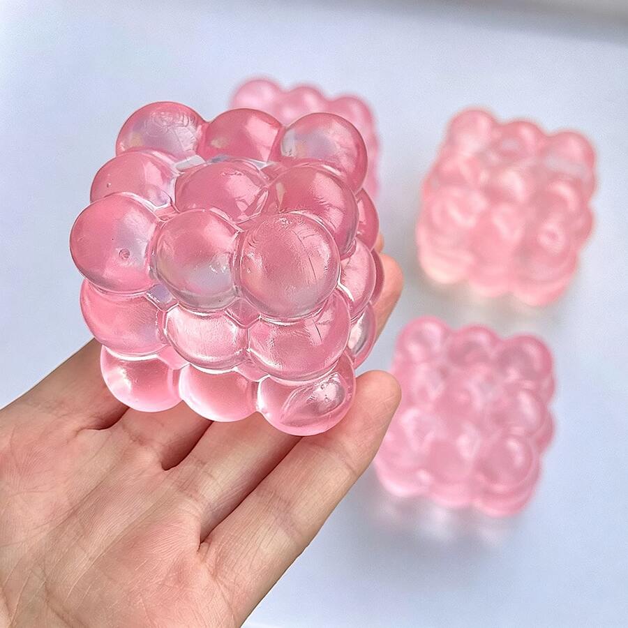 1pc Transparent Cube Maltose Slow Rebound Soft Hand Puppet Toy For Kids Role Play Storytelling Sensory Interactive Play Gift Random Style & Packaging - Multicolor - View 1