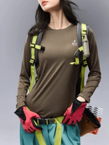 CAMEL CROWN Women's Crew Neck T-Shirt – Long & Short Sleeve Options; New Style, Breathable, Comfortable, And Stylish For Outdoor Sports - Ranger Brown - View 4