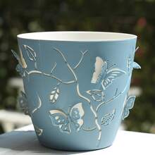 3/1 pieza Maceta de Doble Capa con Patrón 3D de Mariposa Voladora, Diseño de Insecto Multicolor con Agujero de Drenaje, Adecuada para Decoración Interior y Exterior, Ornamento, Cultivo de Flores, Regalo - A - Ver 17