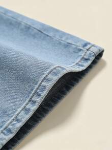 Disney Kids Cartoon Print Blue Jeans,Mickey Donald Pluto Graphic Baggy Wide Leg Soft Denim Casual Sport Outfits For School Daily Outdoor Kids Wear - Dusty Blue - View 6
