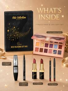 Pudaier 7-Piece All-In-One Makeup Gift Set For Women, 18-Color Shimmer Eyeshadow Palette, 2 Lipsticks, 2 Lip Liners, Liquid Eyeliner&Waterproof Mascara For Beginner-Friendly Daily To Party Glam,Holiday Beauty Box - #T1004 - View 7
