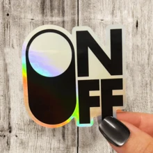 ON OFF Switch Design Stickers Minimalist Fun Decorative Decals Waterproof Vinyl Stickers - Durable Matte Surface, Self-Adhesive Bumper Stickers, Suitable For Cars, Windows, Laptops, Trucks, Water Bottles - Versatile Durable Design, Car Stickers - Vinyl - View 12