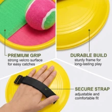 1 SET Kids Suction Cup Sticky Ball Toy, Children's Ball Game Toy, Beach Toy, Sticky Ball, 2 Paddles + 1 Ball Set, Multiple Colors, Indoor And Outdoor Play, Parent-Child Interactive Toy, Halloween, Christmas, Back To School Gift - Multicolor - View 6