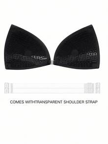 Women'S Transparent Shoulder Strap Bra Lingerie Accessory - Black - View 6