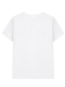 CAMEL CROWN Cotton-Feel Quick-Dry Short Sleeve T-Shirt, Crew Neck Breathable Casual Top, Unisex Cartoon Print Summer Tee - White Flower Grey - View 3