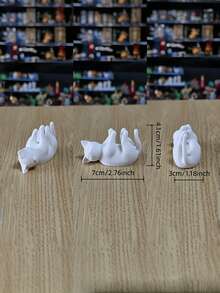 Cute Lazy Cat 3-Inch Photo Clip, Desktop Decor Photo Frame Holder, Healing White Cat Figurine, Bedroom Office Desktop Decoration - Multicolor - View 7