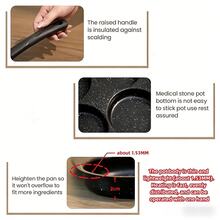 SOKANY 1pc Multi-Functional Non-Stick Egg Pan, 4-Hole Design, Carbon Steel Material, Non-Stick And Easy To Clean. Heat-Resistant Anti-Scald Handle. Suitable For Gas Stove, Induction Cooktop And Electric Ceramic Cooktop. - Black - View 4